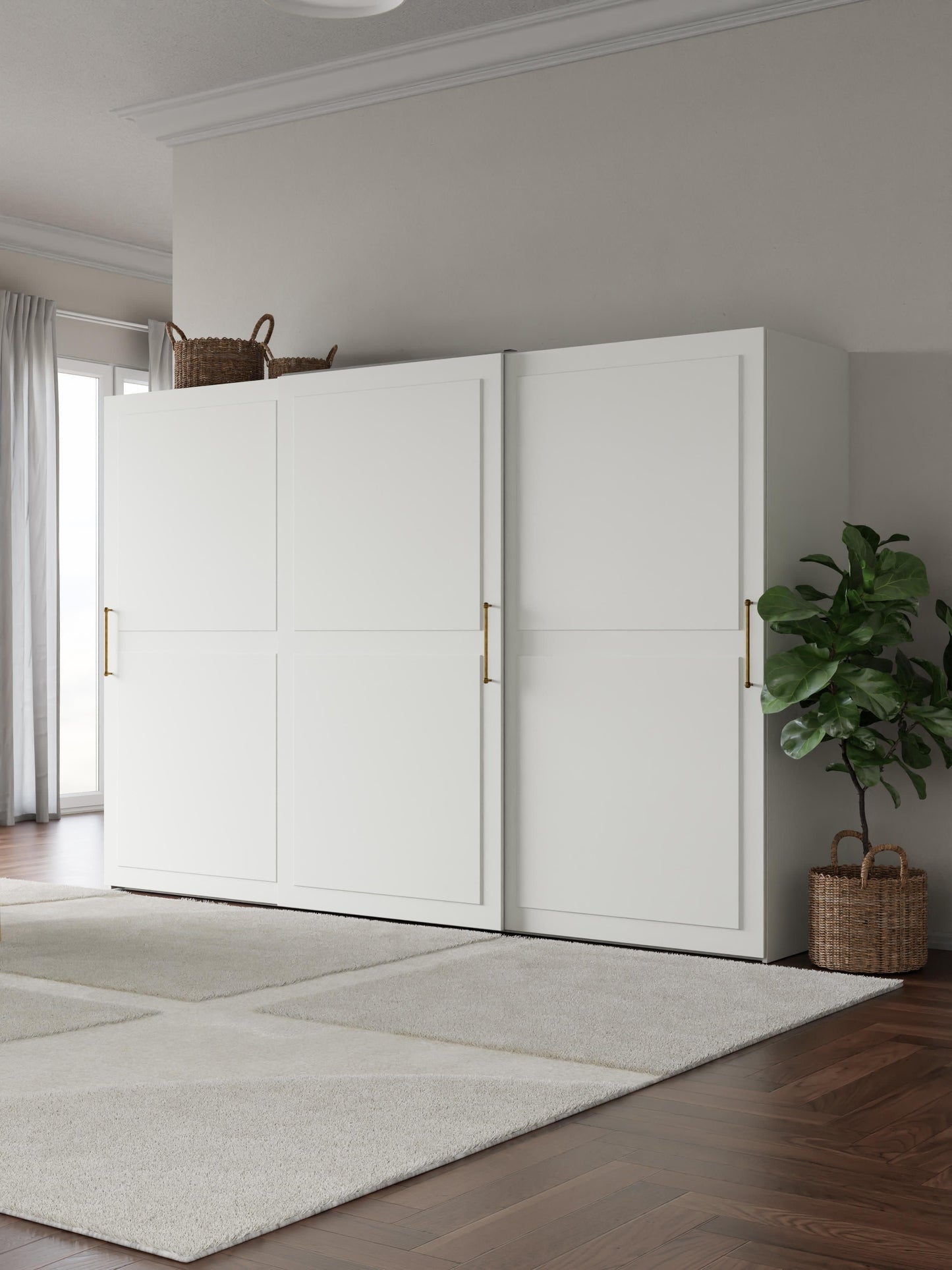 Charlotte Modular Sliding-Door Wardrobe in Various Sizes, 300 cm Wide