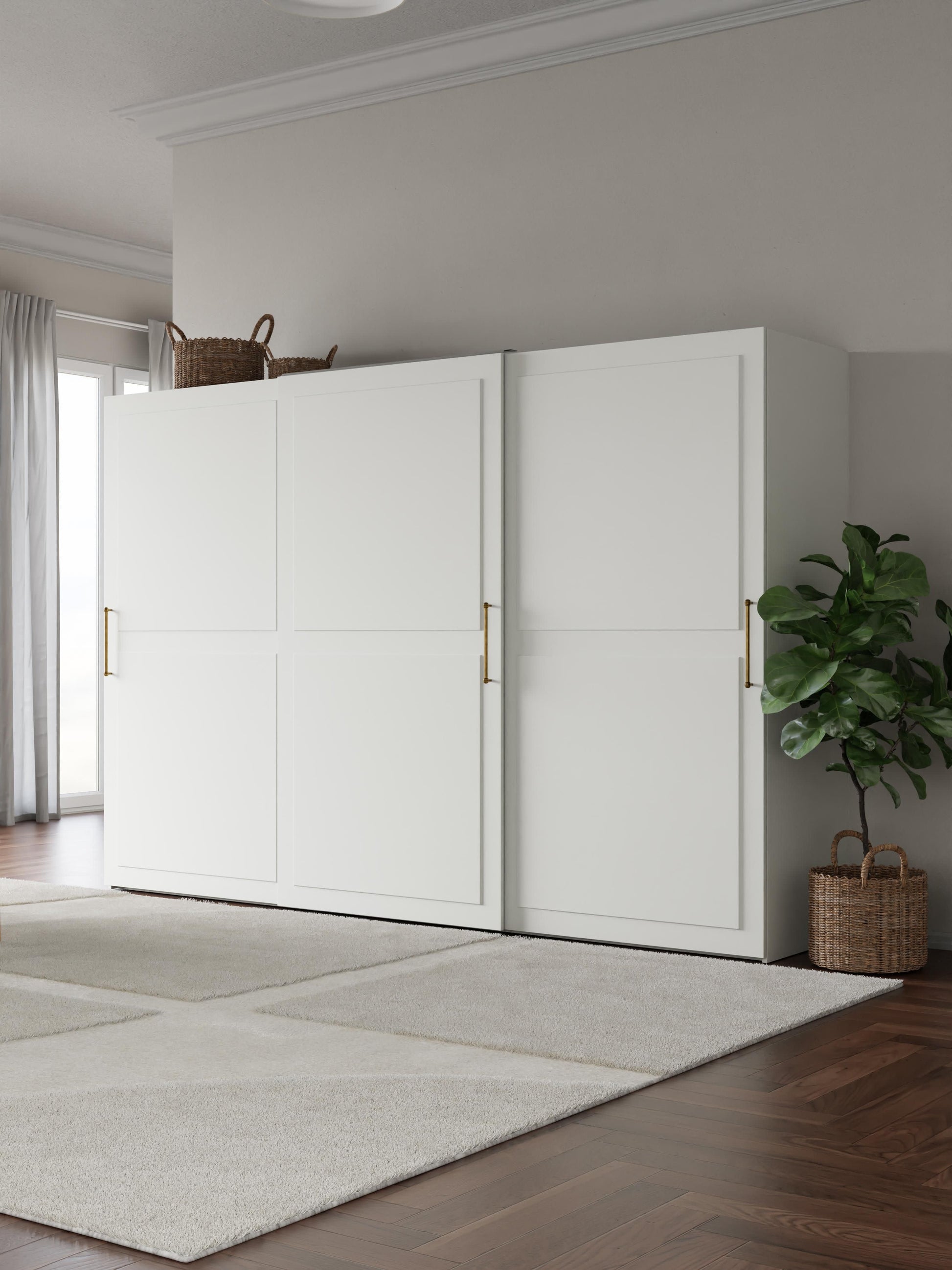 Charlotte Modular Sliding-Door Wardrobe in Various Sizes, 300 cm Wide