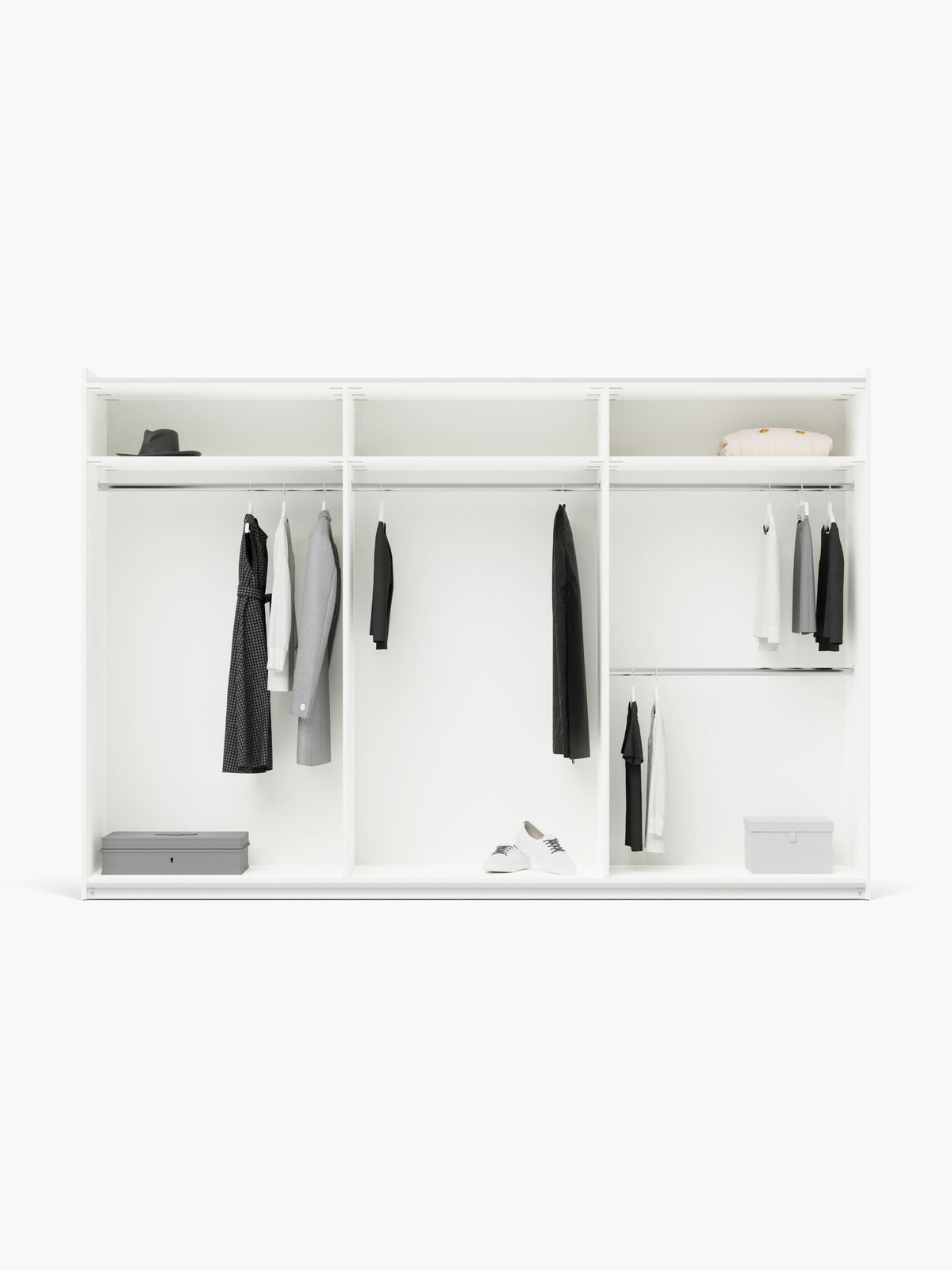 Charlotte Modular Sliding-Door Wardrobe in Various Sizes, 300 cm Wide