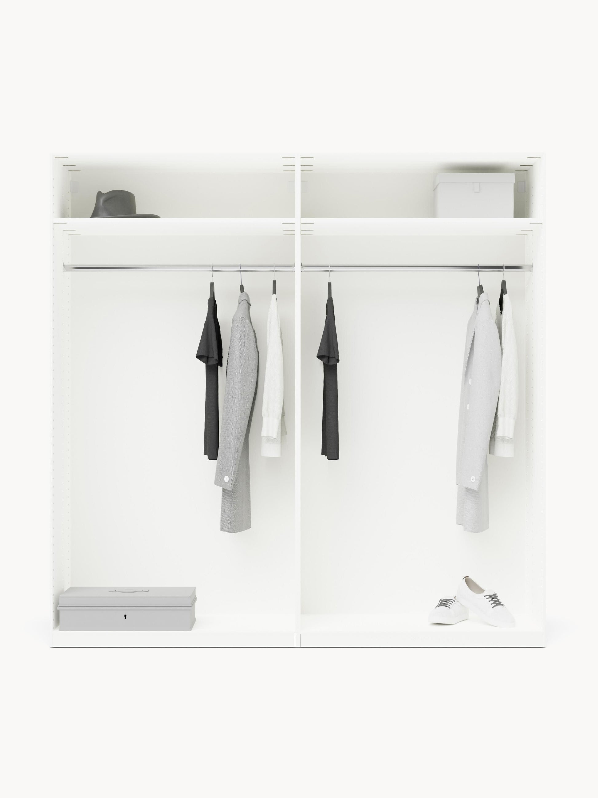Charlotte Modular Wardrobe with Hinged Doors, 200 cm Wide, in Various Sizes