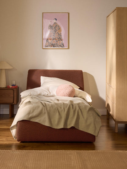 Cloud Single Bed, Bouclé, with Storage