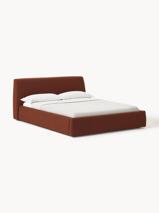 Cloud Upholstered Bed in Bouclé with Storage