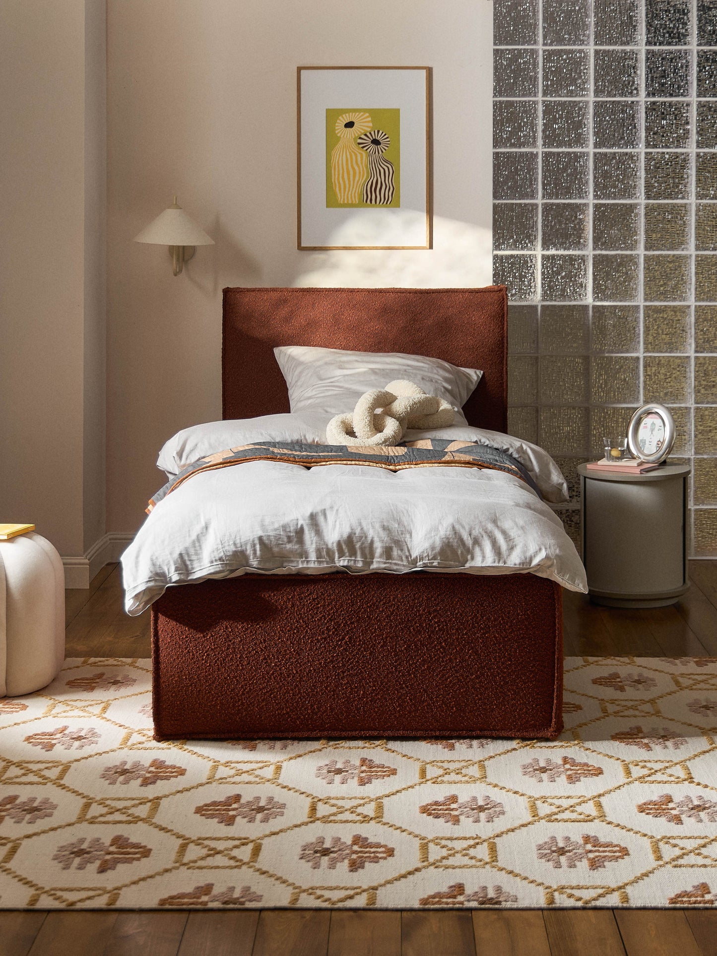 Dream Bouclé Single Bed Frame