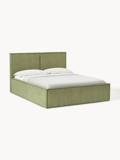Dream Upholstered Bed in Corduroy with Storage