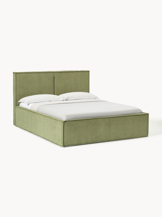 Dream Upholstered Bed in Corduroy with Storage