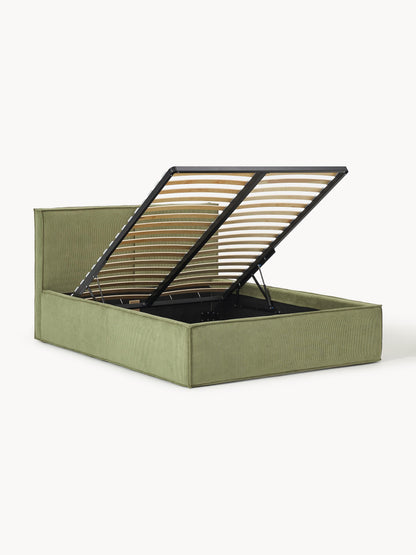 Dream Upholstered Bed in Corduroy with Storage
