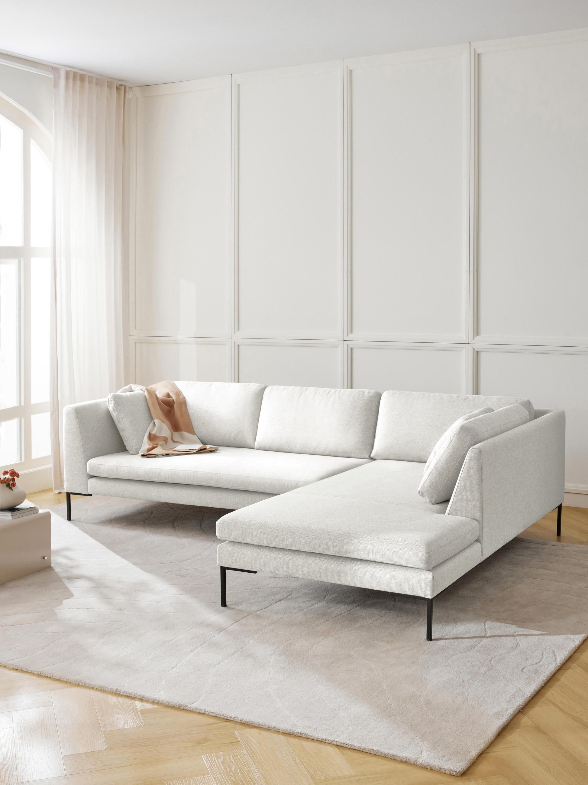 Emma Corner Couch on Metal Legs