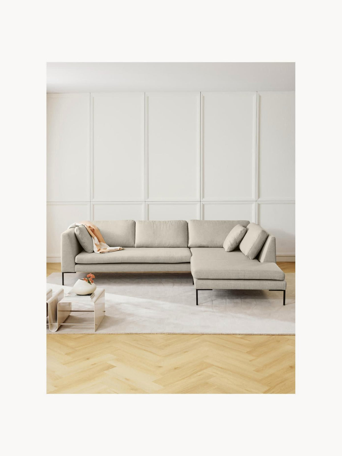 Emma Corner Couch on Metal Legs