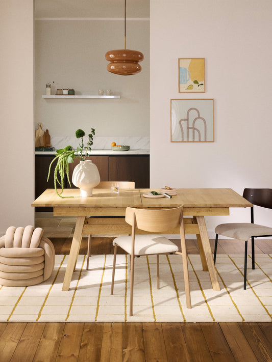 Ethan Extending Dining Table, Size 180 - 220 x 100 cm