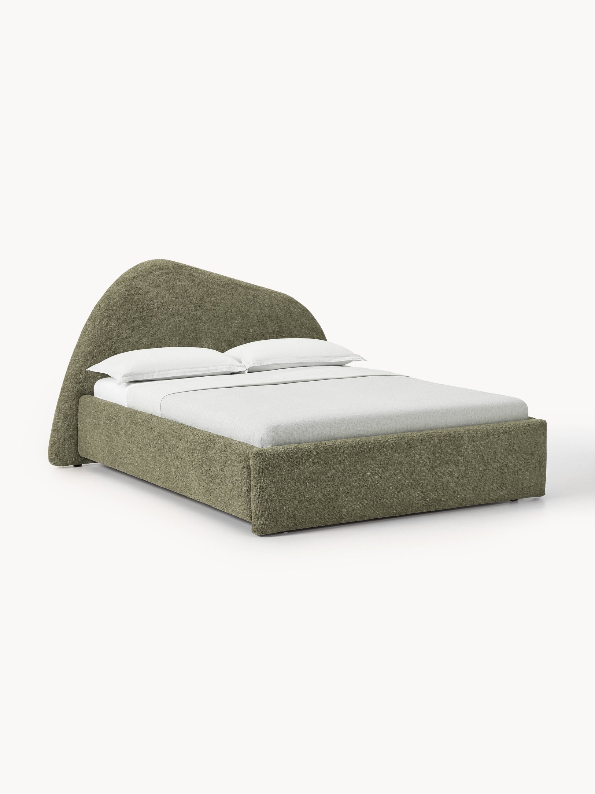 Gary Bed in Bouclé, Upholstered