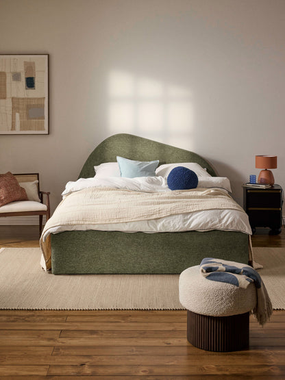 Gary Bed in Bouclé, Upholstered