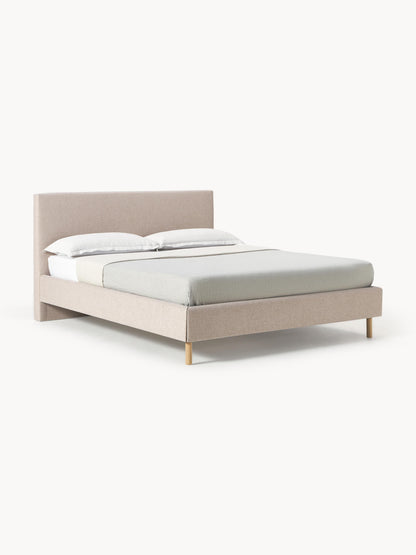Giulia Upholstered Bed Frame on Wooden Feet