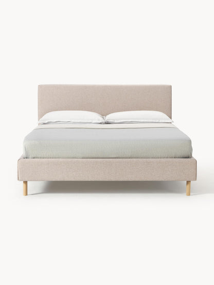 Giulia Upholstered Bed Frame on Wooden Feet