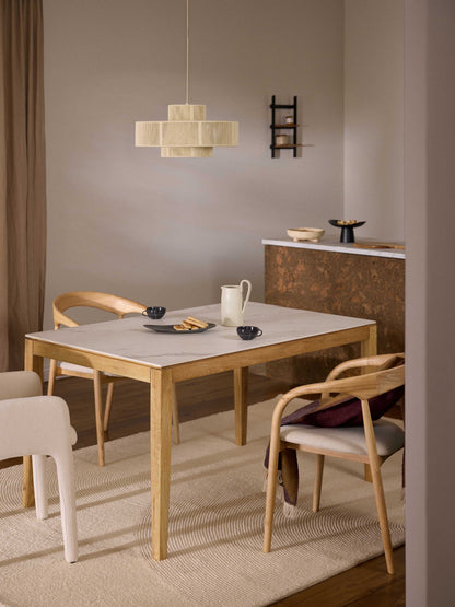 Jackson Dining Table, Tabletop in Marble Look, Available in Various Sizes