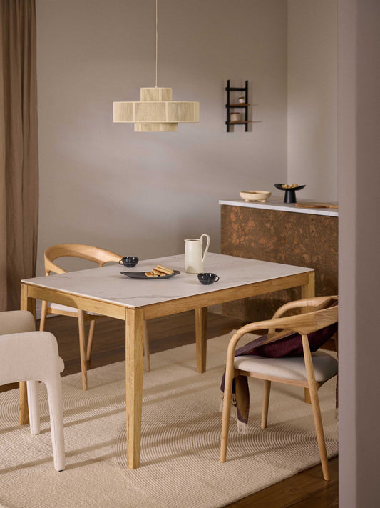 Jackson Dining Table, Tabletop in Marble Look, Available in Various Sizes