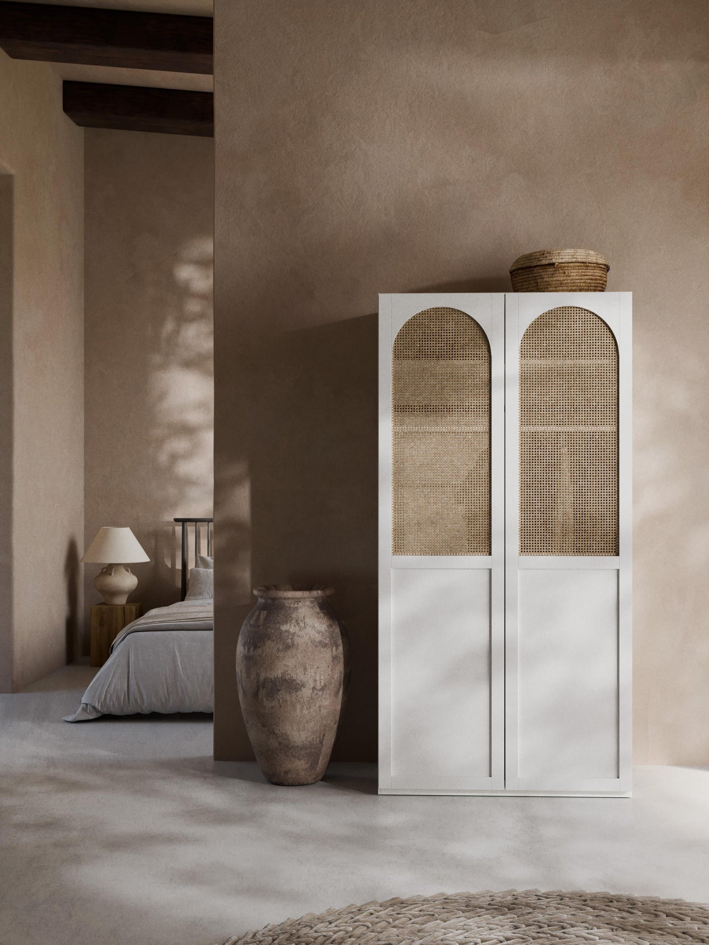 Jeanne Modular Wardrobe with Hinged Doors, in Various Sizes, 100 cm Wide