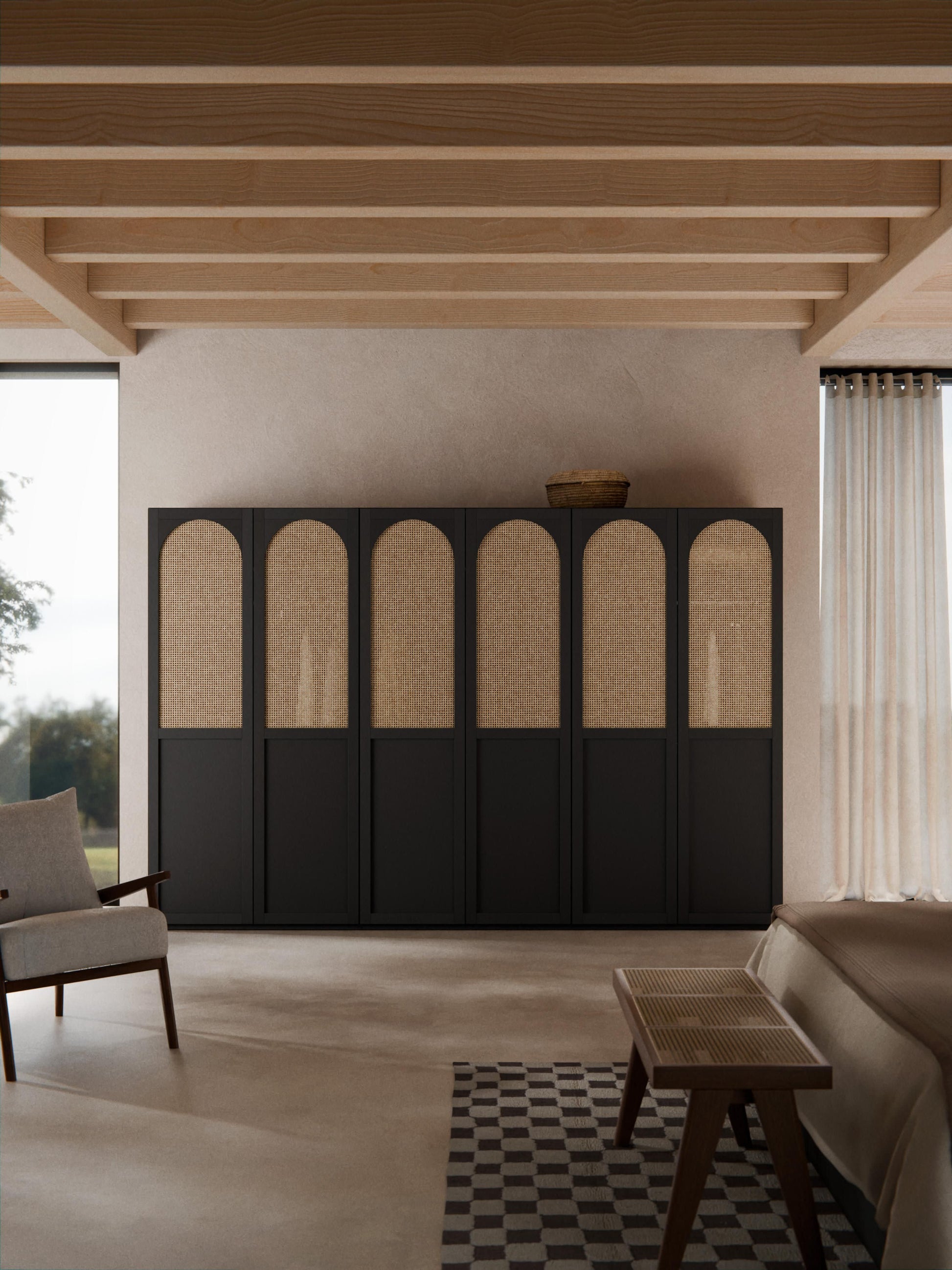 Jeanne Modular Wardrobe with Hinged Doors, in Various Sizes, 300 cm Wide