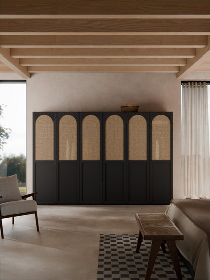 Jeanne Modular Wardrobe with Hinged Doors, in Various Sizes, 300 cm Wide
