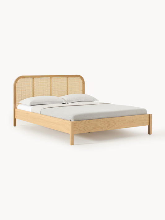 Jones Wooden Bedstead with Vienna Cane Headboard
