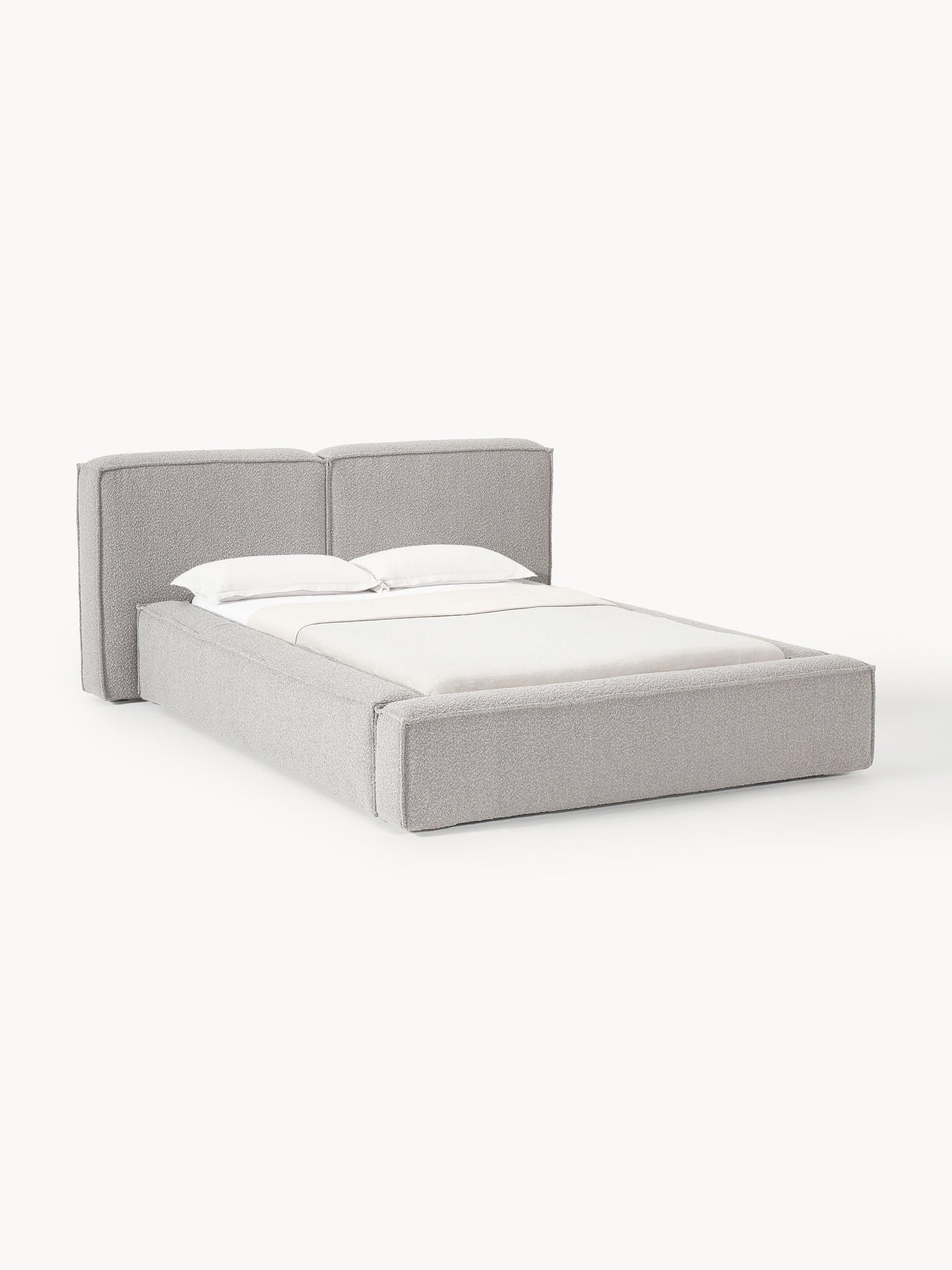 Lennon Bed in Bouclé, Upholstered