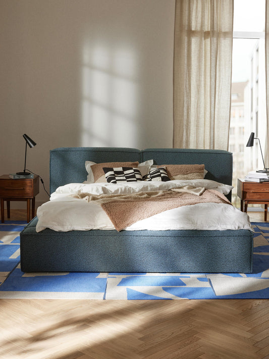 Lennon Bed in Bouclé, Upholstered