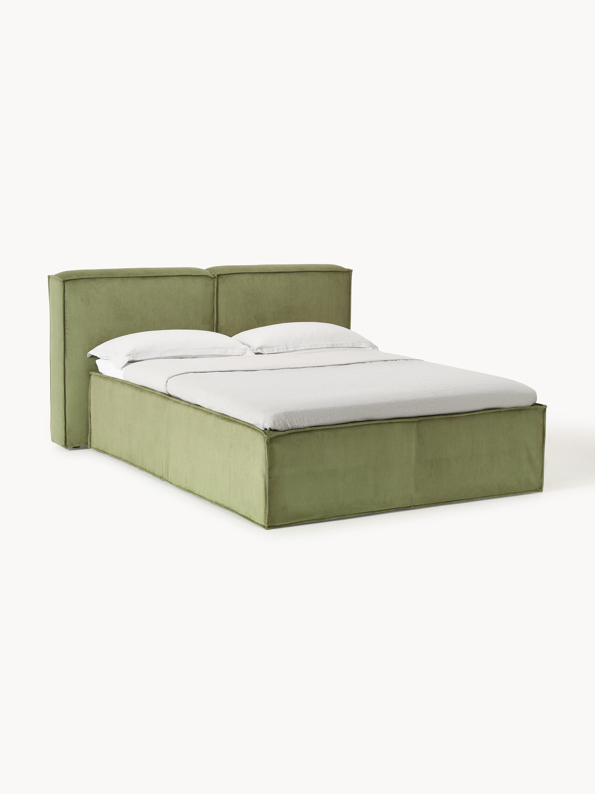 Lennon Box Spring Bed Frame, Corduroy