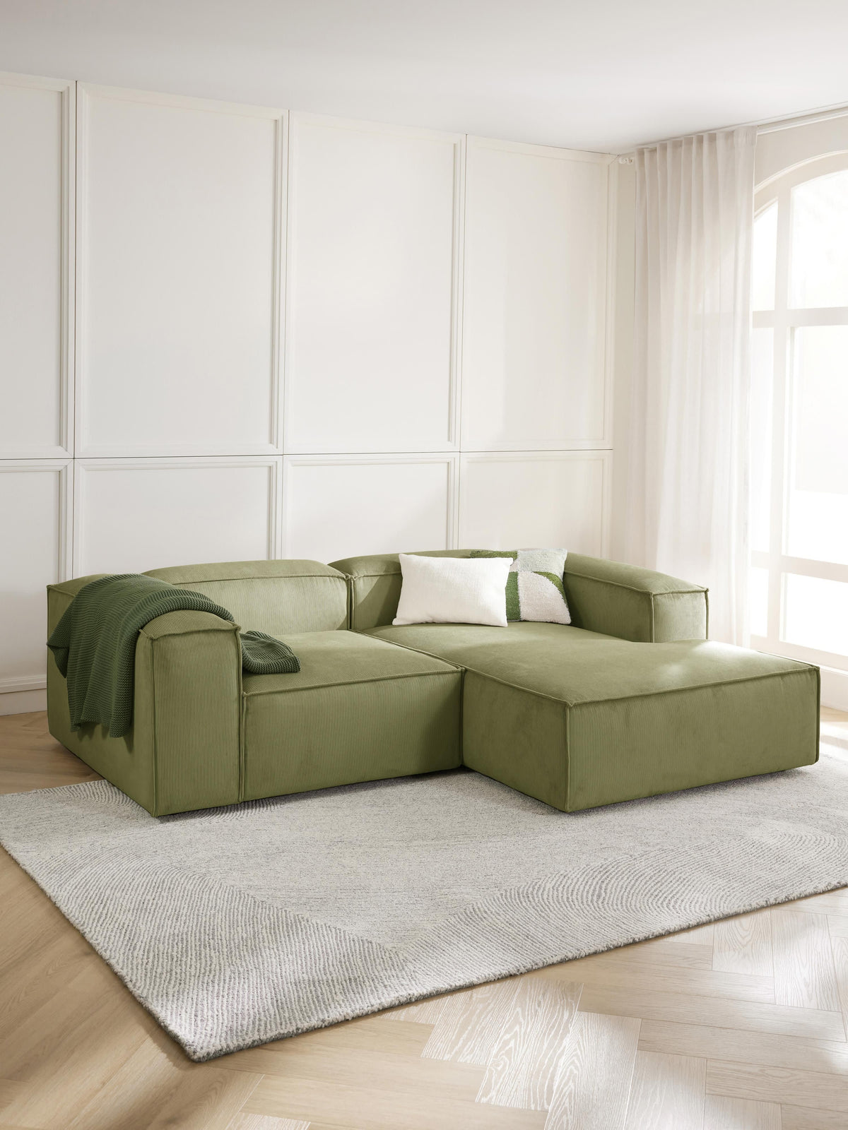 Lennon Modular Corduroy Corner Sofa (2-Seater)