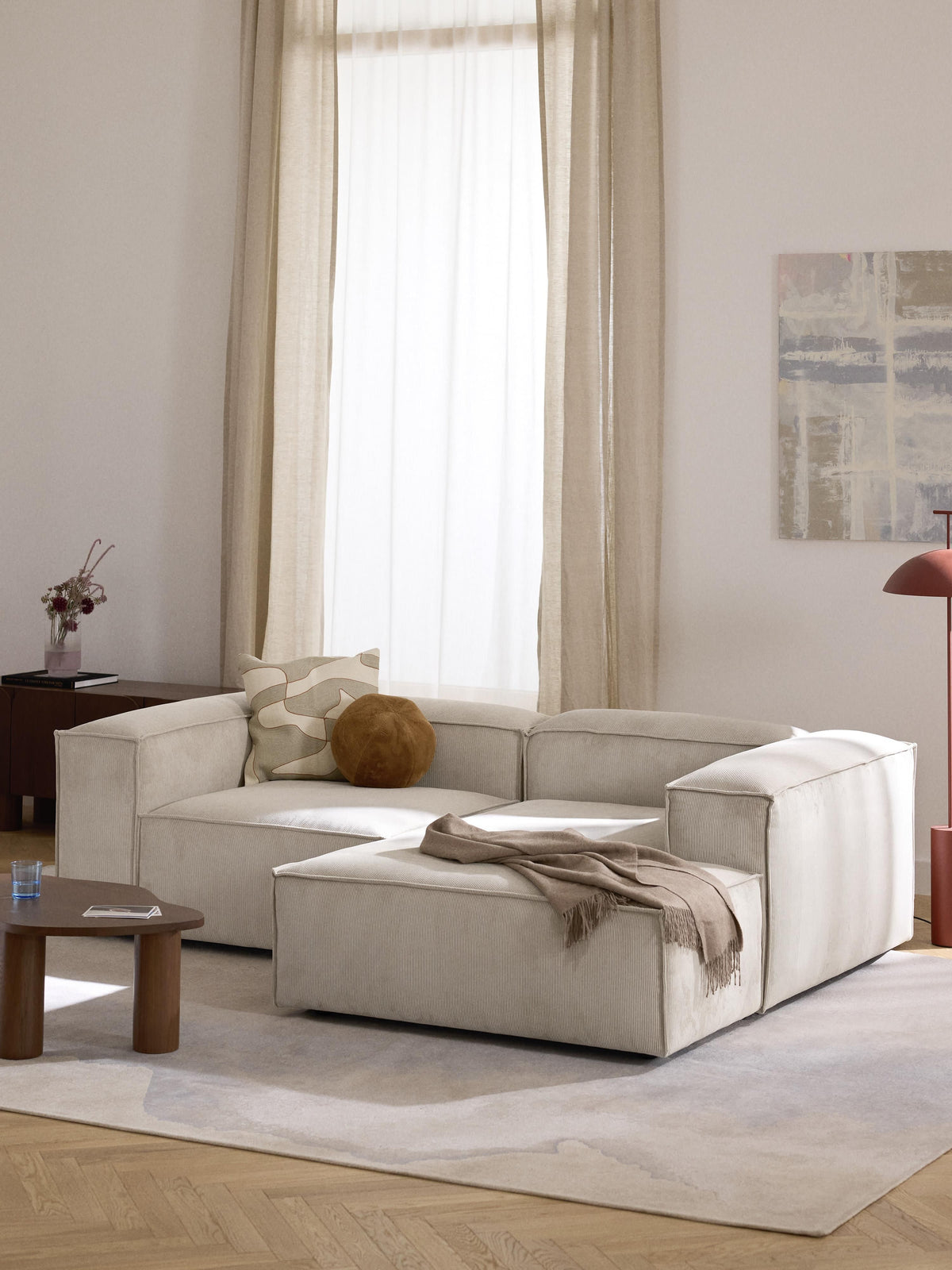 Lennon Modular Corduroy Corner Sofa (2-Seater)