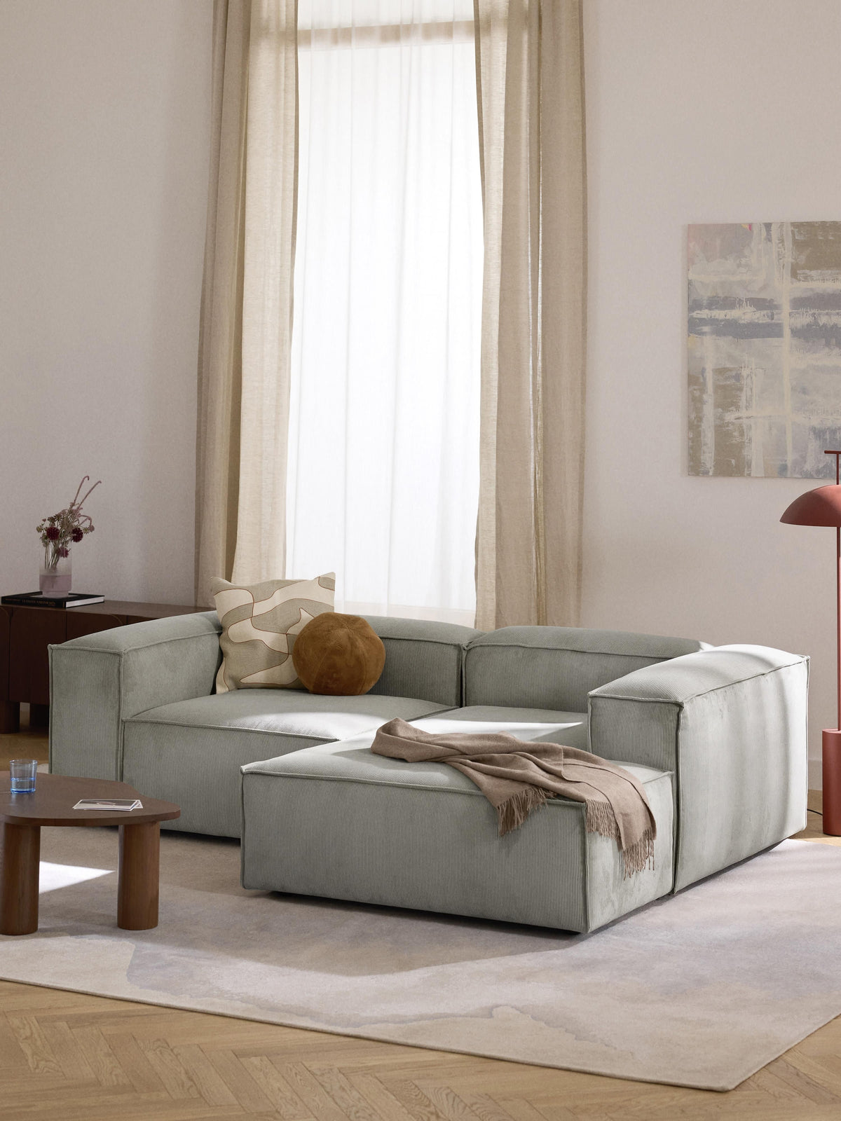 Lennon Modular Corduroy Corner Sofa (2-Seater)