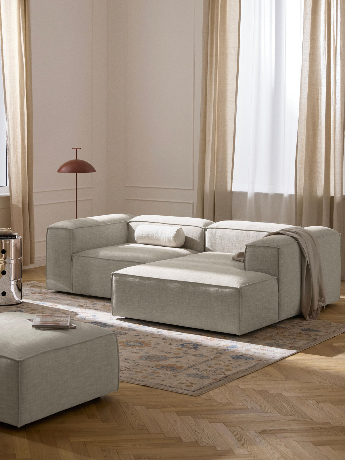 Lennon Modular Linen Blend Corner Sofa (2-Seater)