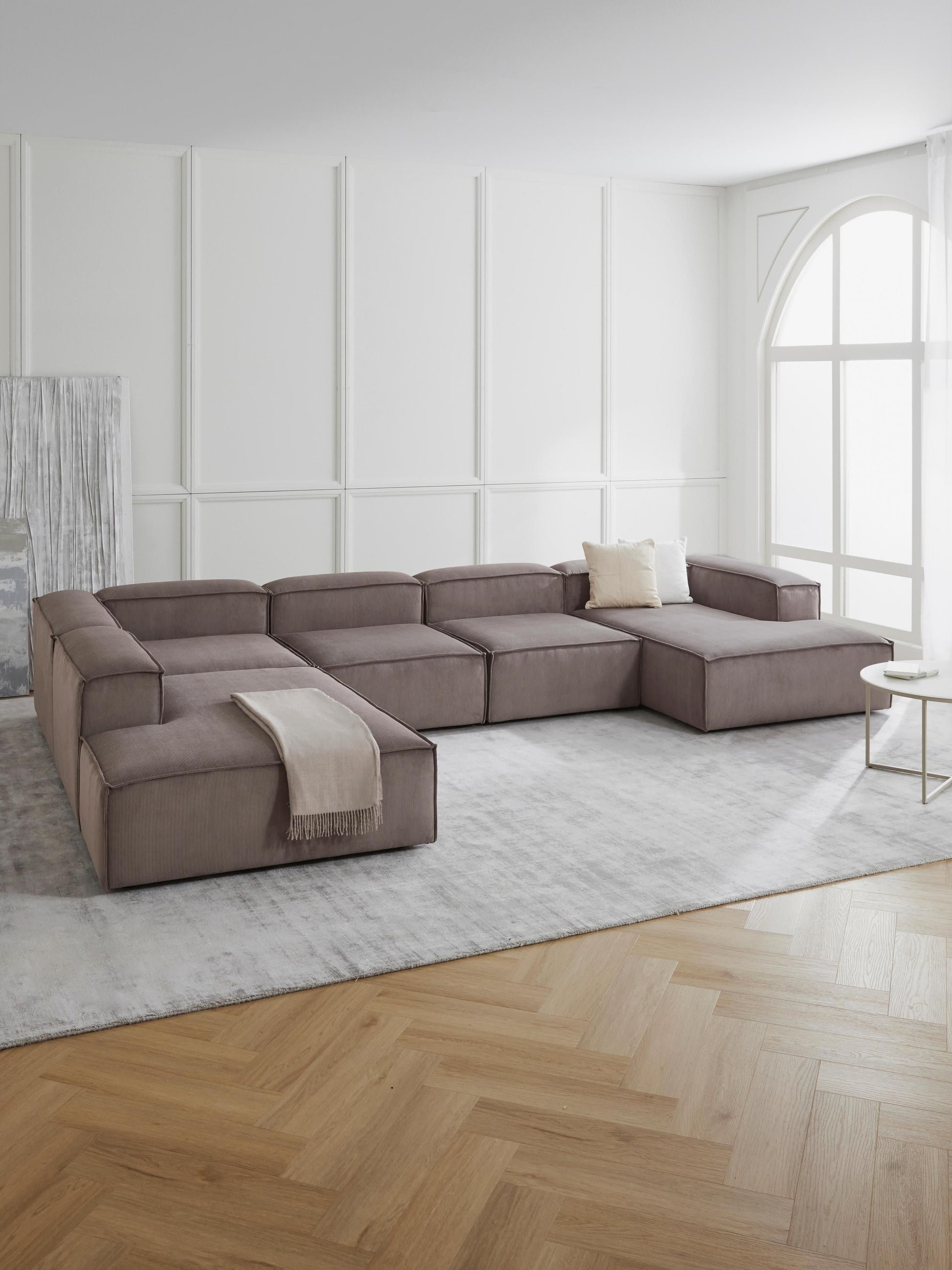 Lennon Ottoman Corner Piece in Corduroy
