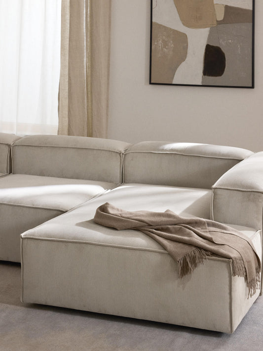 Lennon Ottoman Corner Piece in Corduroy