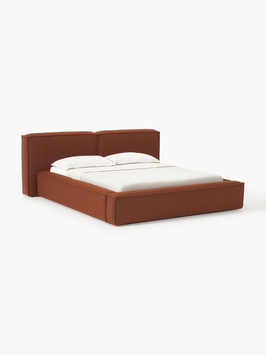 Lennon Upholstered Bed in Bouclé with Storage