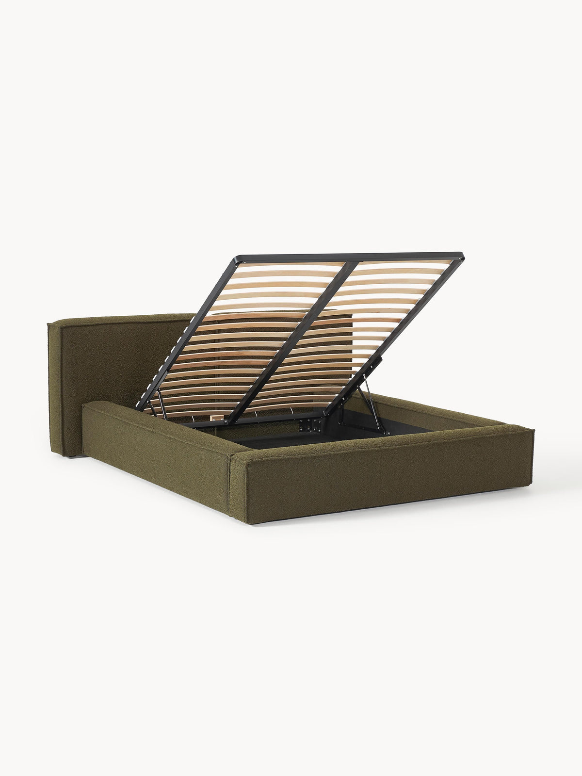 Lennon Upholstered Bed in Bouclé with Storage