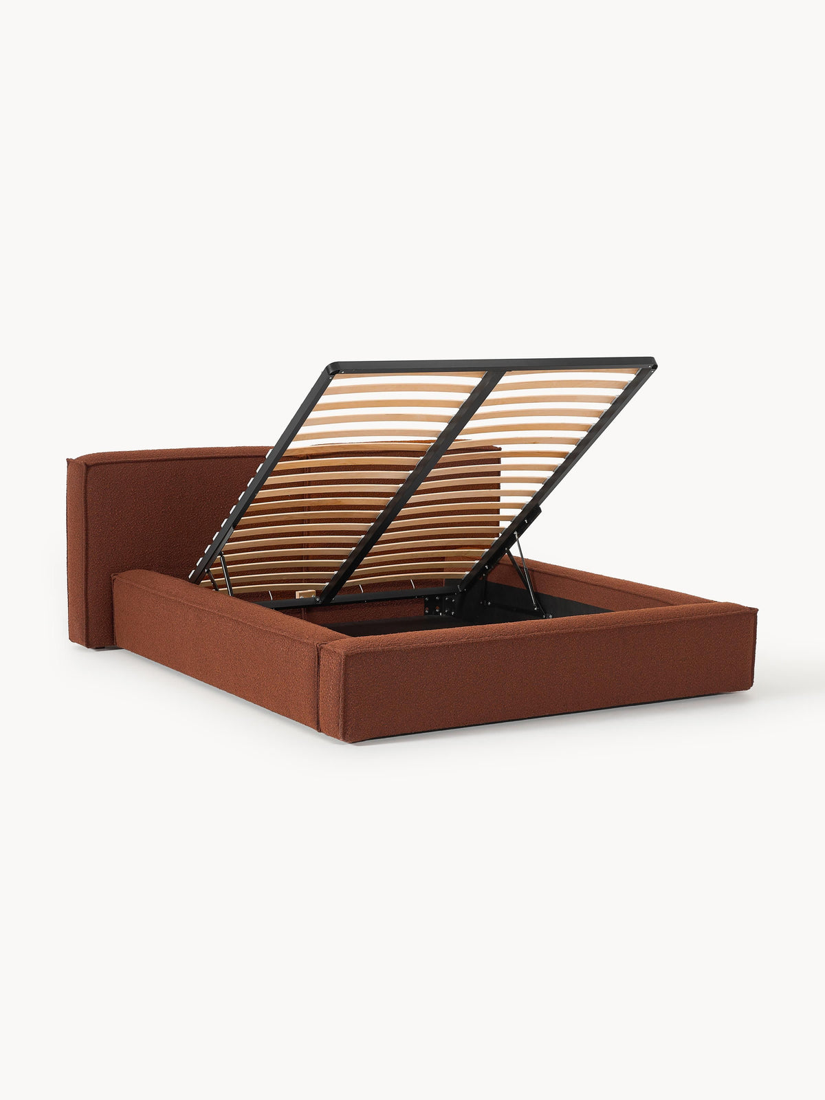 Lennon Upholstered Bed in Bouclé with Storage