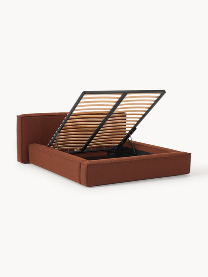 Lennon Upholstered Bed in Bouclé with Storage