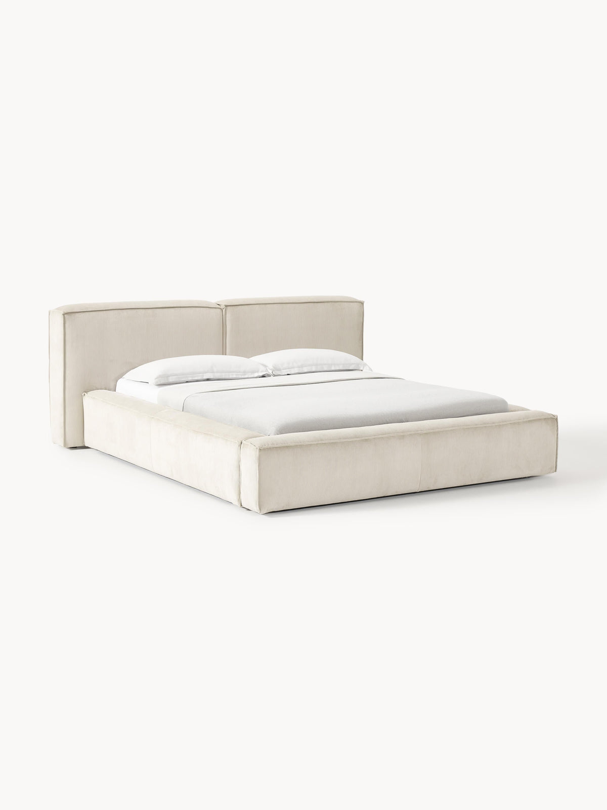 Lennon Upholstered Bed in Corduroy with Storage