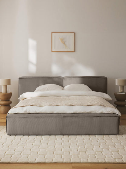 Lennon Upholstered Bed in Corduroy with Storage