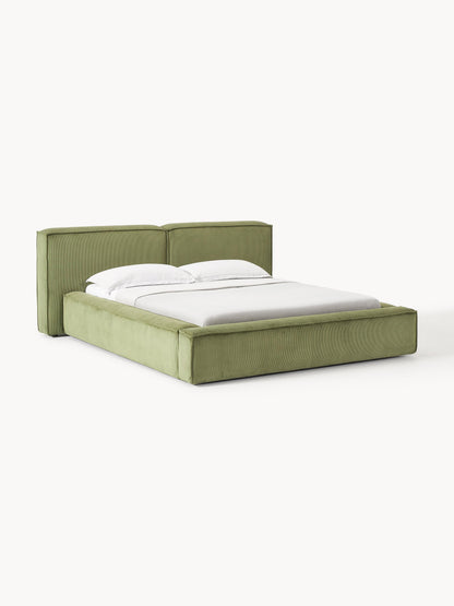 Lennon Upholstered Bed in Corduroy with Storage