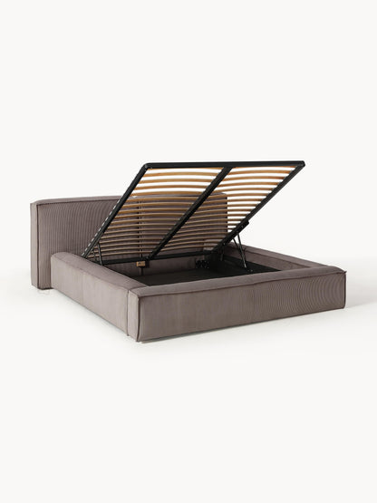 Lennon Upholstered Bed in Corduroy with Storage