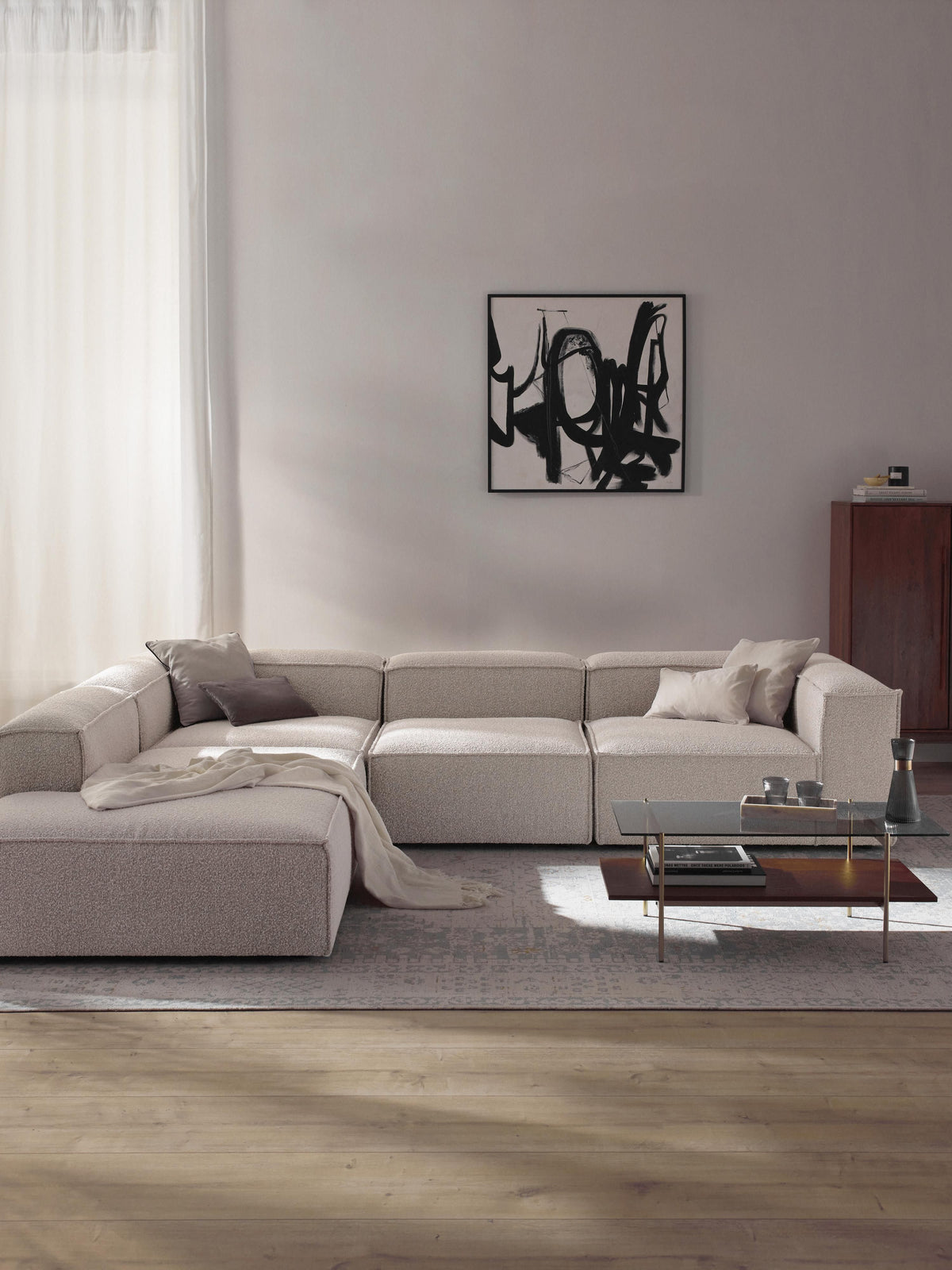 Lennon XL Modular Bouclé Corner Sofa (4-Seater)