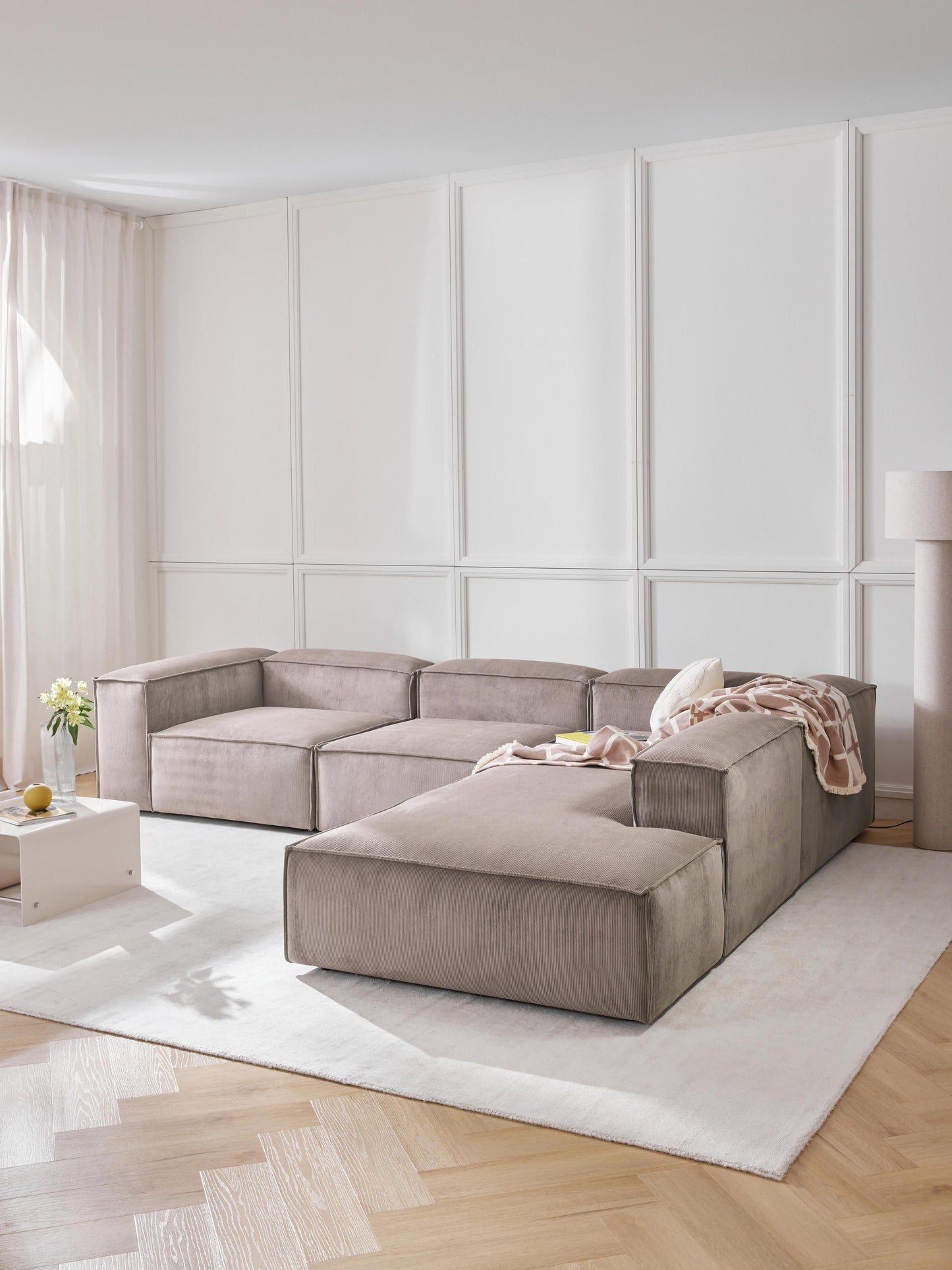 Lennon XL Modular Corduroy Corner Sofa (4-Seater)