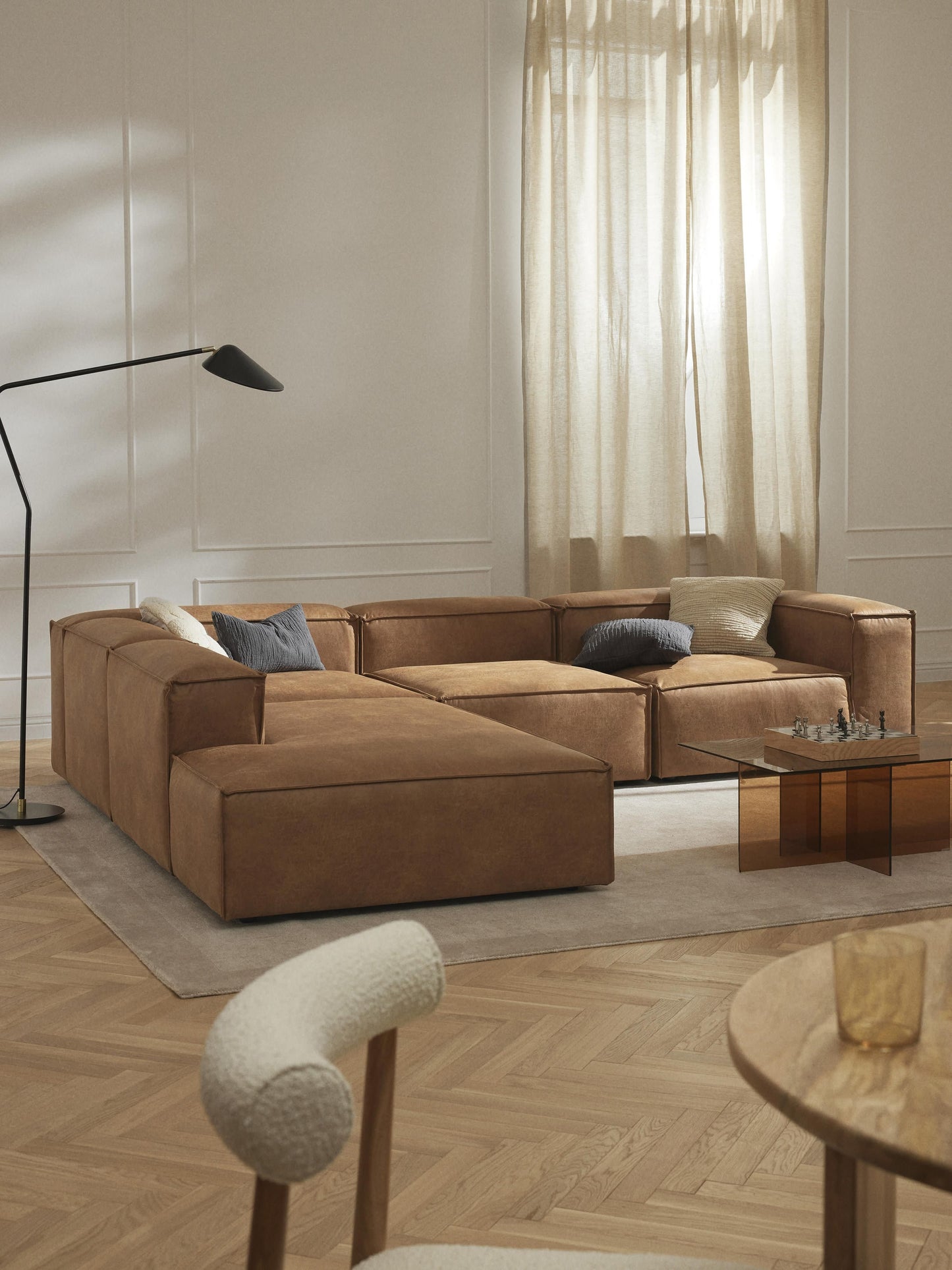 Lennon XL Modular Leather Corner Sofa (4-Seater)