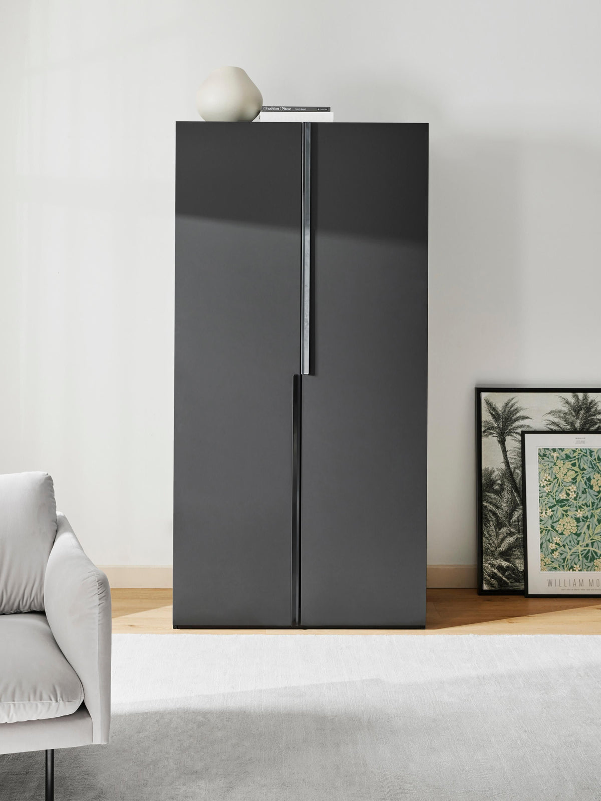 Leon Modular Hinged-Door Wardrobe in Various Sizes, 100 cm Wide