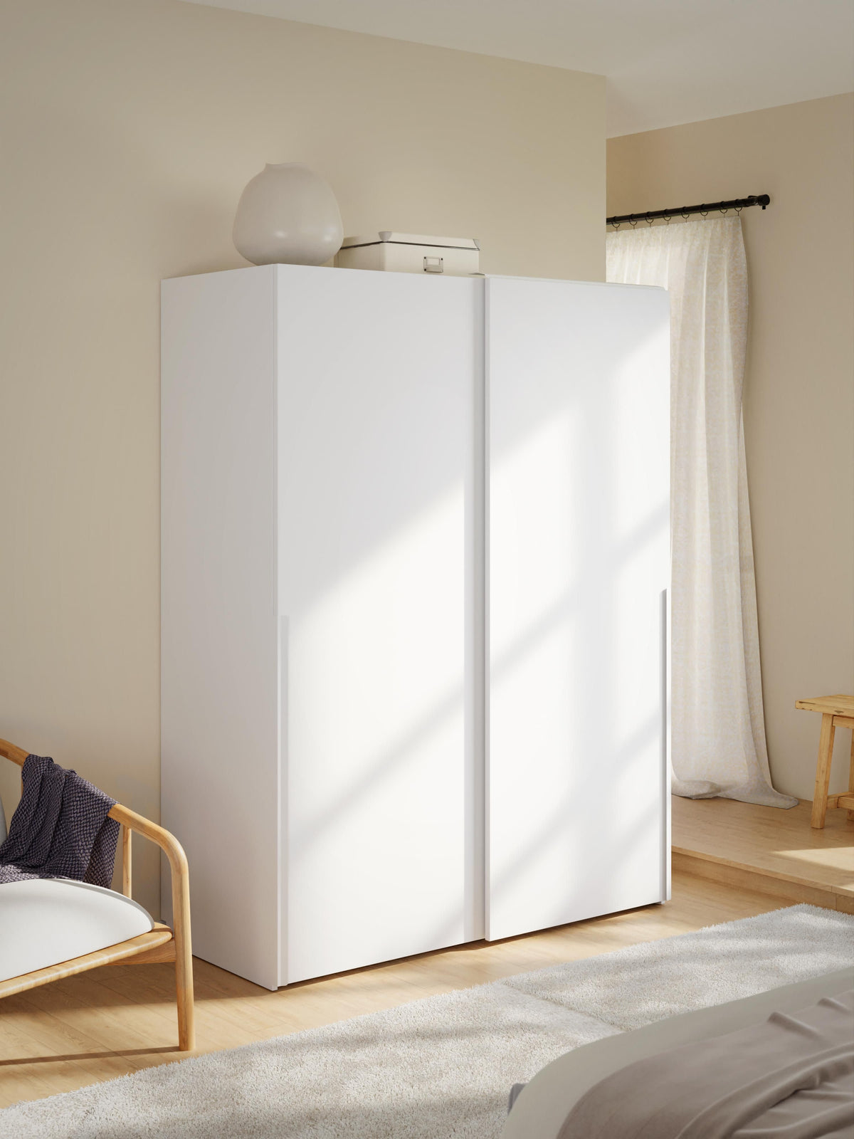 Leon Modular Sliding-Door Wardrobe in Various Sizes, 150 cm Wide