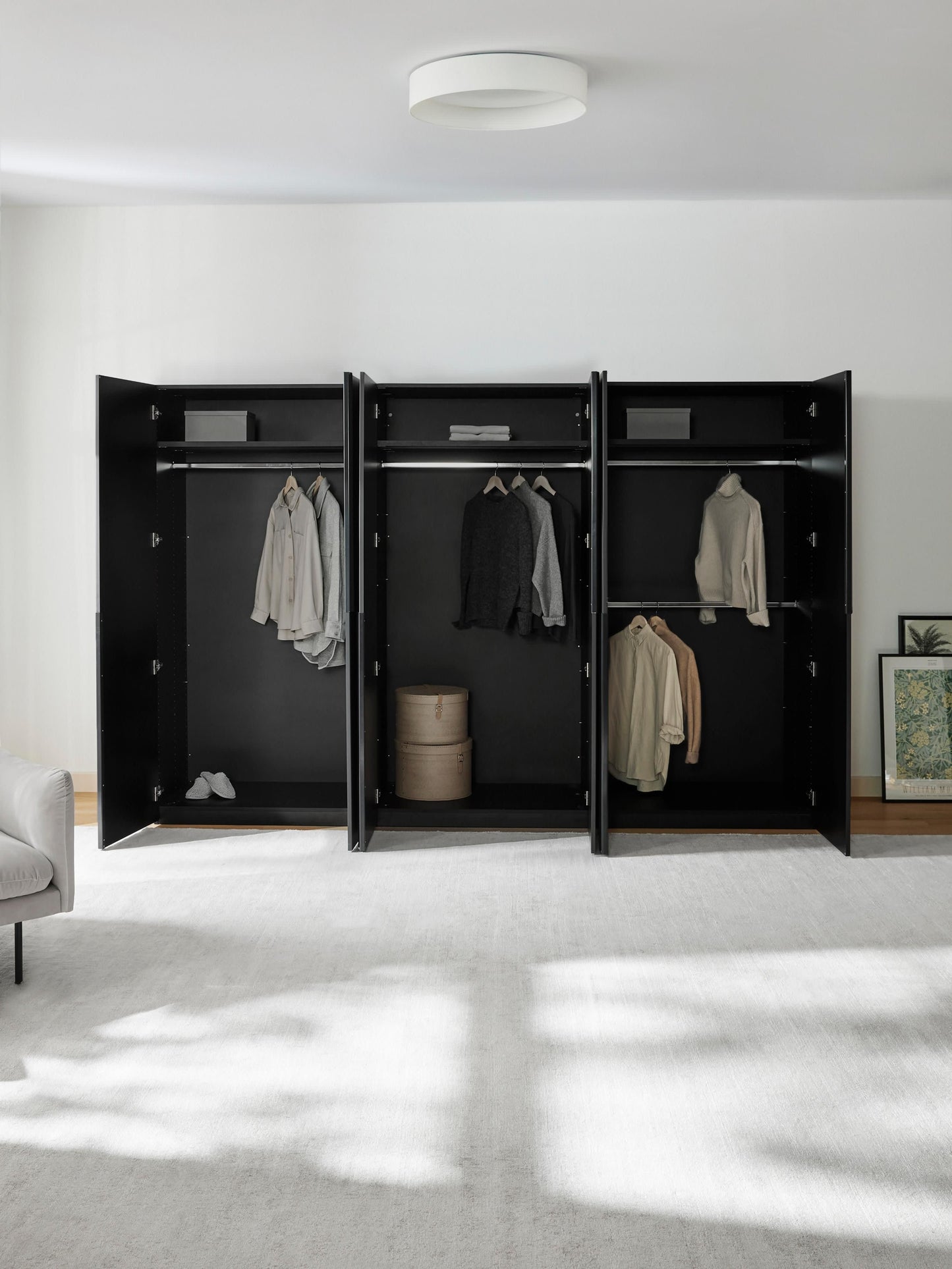 Leon Modular Wardrobe with Hinged Doors, in Various Sizes, 300 cm Wide