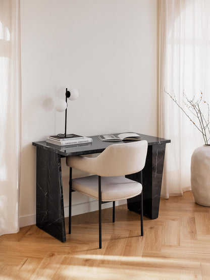 Liam Desk, Marble-Look Finish