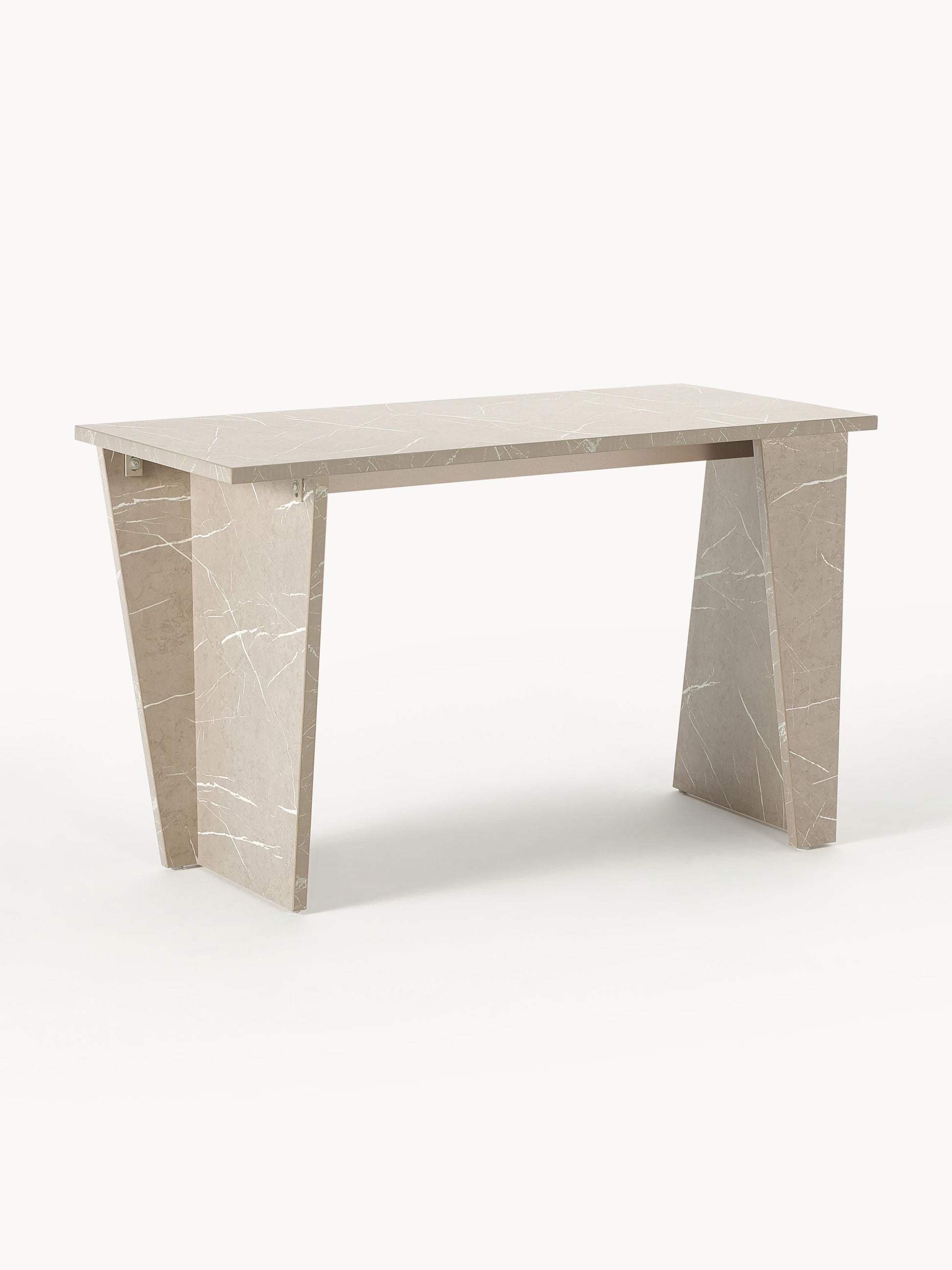 Liam Desk, Travertine-Look Finish