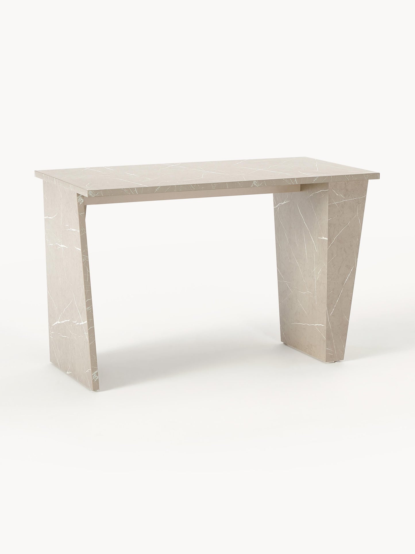 Liam Desk, Travertine-Look Finish