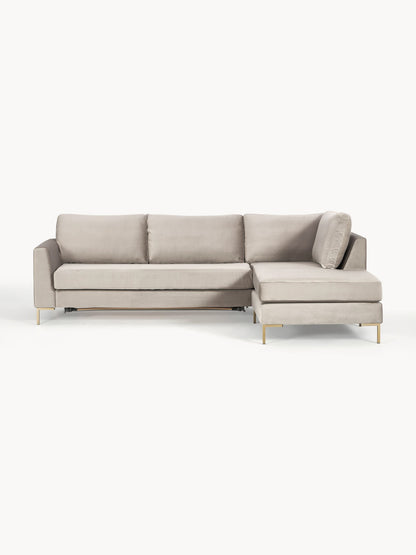 Luna Velvet Sofa Bed and Mattress, 3-Seater